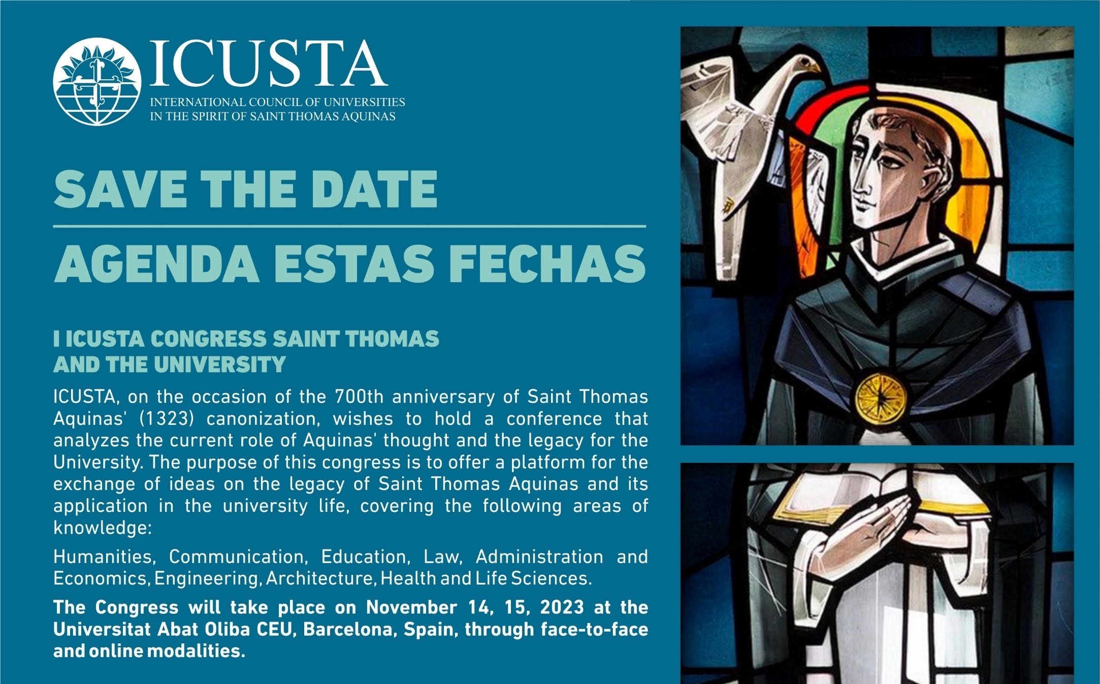 Red ICUSTA organiza I Congreso Internacional para celebrar los 700 años de la canonización de Santo Tomás de Aquino